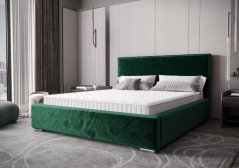 Időtlen kárpitozott ágy minimalista dizájnban, zöld színben 180 x 200 cm
