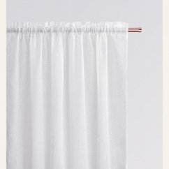 Bijela zavjesa Flory s uzorkom lišća 140 x 250 cm