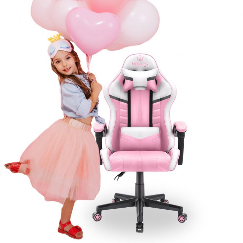 Scaun de joacă pentru copii HC - 1004 alb și roz