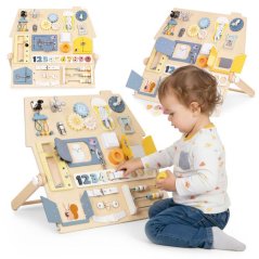 Дървена манипулативна настолна къща - образователна играчка за деца