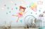 Adesivo per muro per bambini con disegno di bambina con palloncini - Misure: 80 x 160 cm