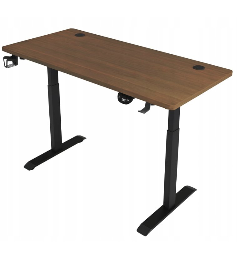 Elektricky výškově nastavitelný stůl 72 - 117 cm - ořech, černá