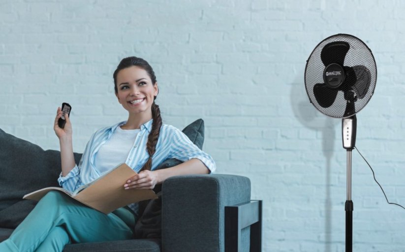 Čierny podlahový ventilátor MalTec WL85-BR