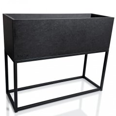 Dokonalý čierny kovový kvetináč LOFT FIORINO 62X22X50 cm