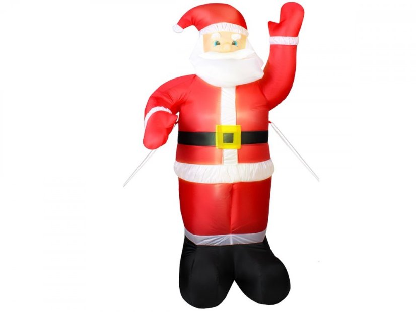 Veľký červený nafukovací mikuláš s LED osvetlením 180 cm