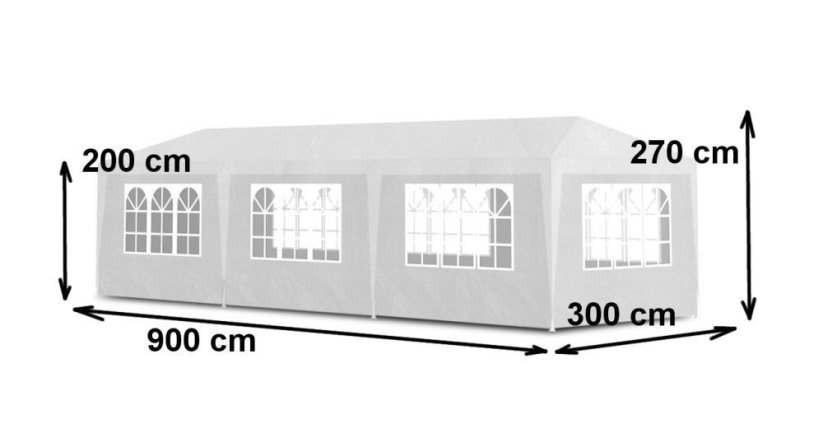Záhradný stan / Pavilón 3 x 9 m – Ideálny pre oslavy a záhradné párty