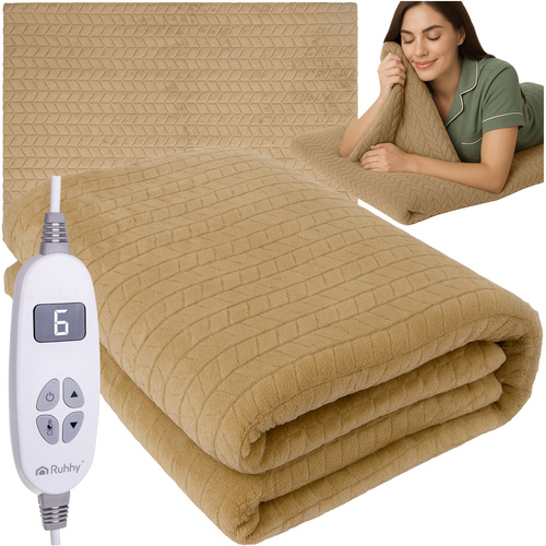 Elektrická vyhrievaná deka 180 x 130 cm - béžová