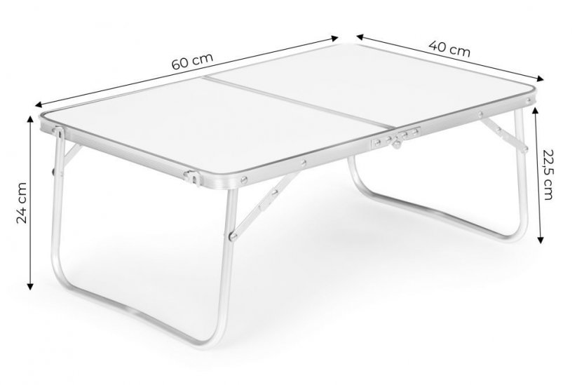 Skládací cateringový stůl 60x40 cm bílý