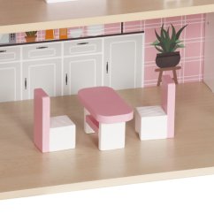 Veľký drevený domček pre bábiky s LED osvetlením