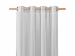Svetlo siva zavesa z obešanjem na krogih 140 x 250 cm