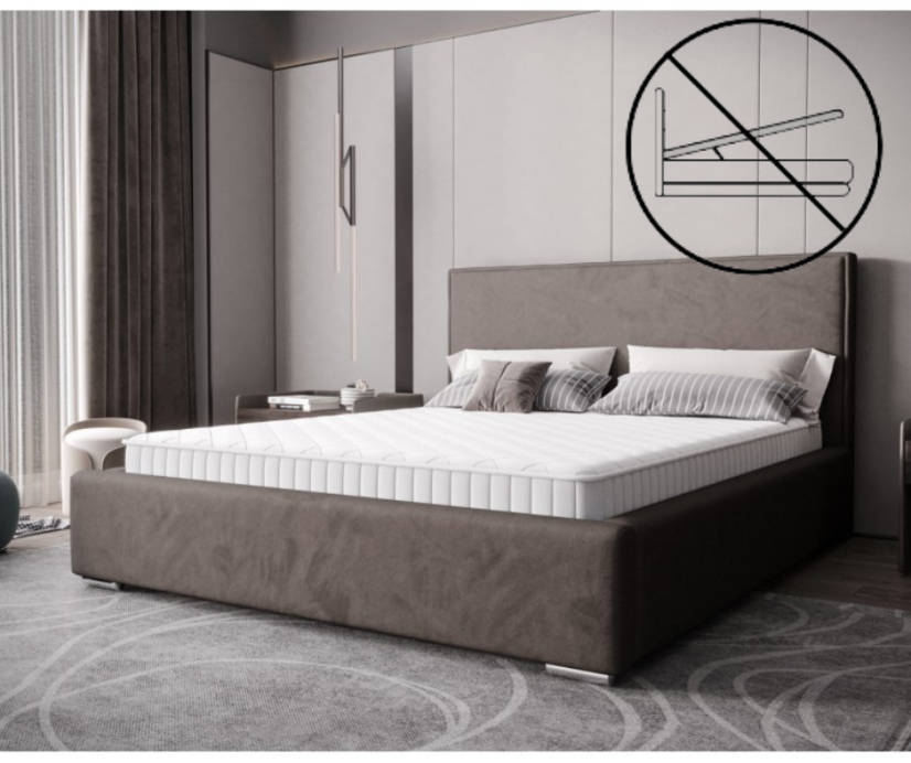 Időtlen kárpitozott ágy minimalista dizájnban, szürke színben 180 x 200 cm - Ágyneműtartó: tárolóhely nélkül Időtlen kárpitozott ágy minimalista dizájnban, szürke színben 180 x 200 cm - Ágyneműtartó: tárolóhely nélkül