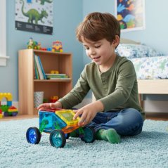 Set di costruzioni magnetiche per bambini - Cubi magnetici da 48 pezzi con ruote e sagome