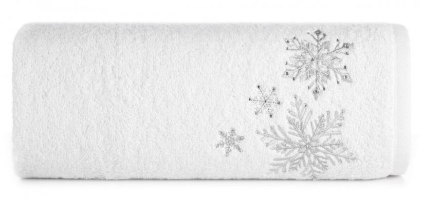 Bavlněný vánoční ručník s jemnou stříbrnou výšivkou - Rozměr: Šířka: 70 cm | Délka: 140 cm