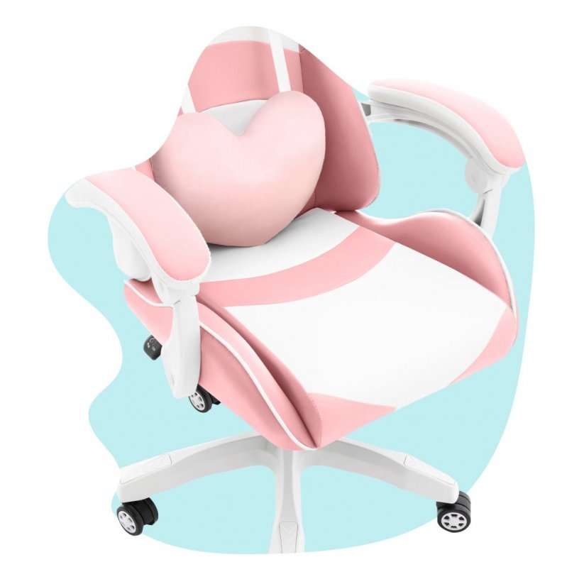 Detská stolička na hranie v ružovej farbe pre dievča KIDS PINK- WHITE