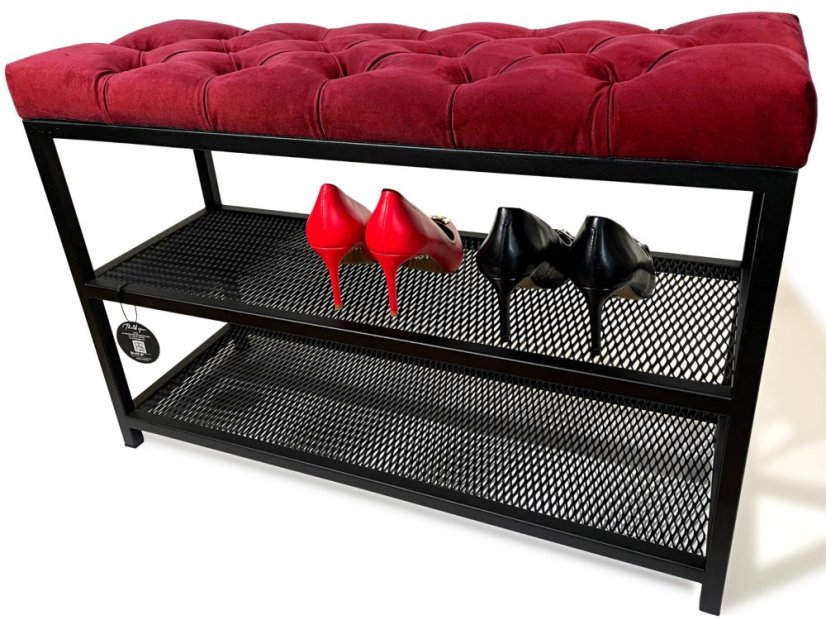 Loft cipőpad kárpitozott üléssel 80 cm - több színben