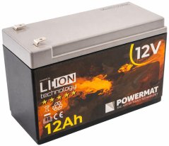 12V Li-Ion akkumulátor 12 Ah Powermat PM-AKLJ-12V12AM