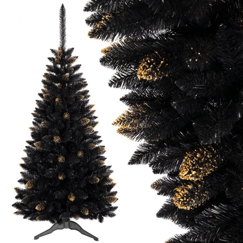 Gyönyörű karácsonyfa arany ágakkal 220 cm