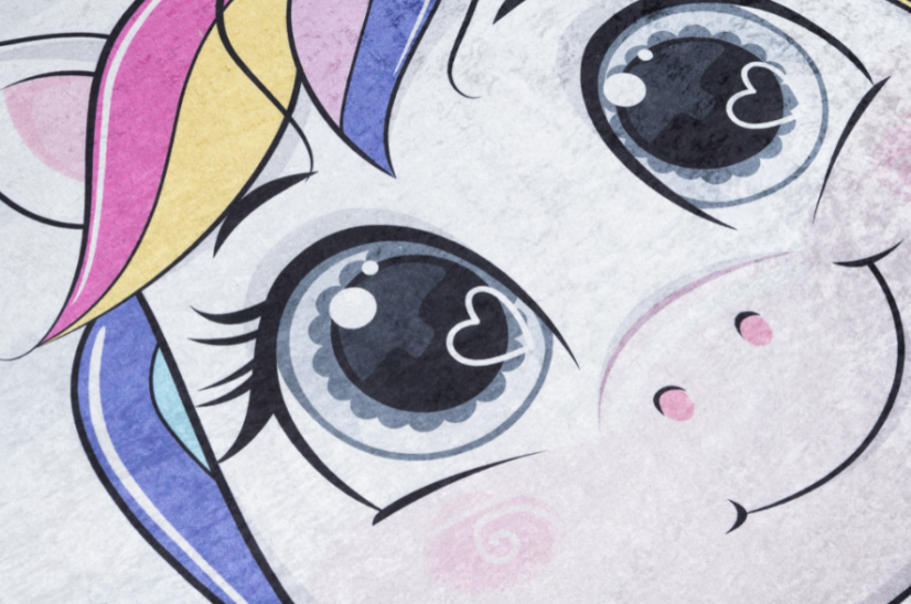 Kinderteppich mit niedlichem Einhorn-Motiv