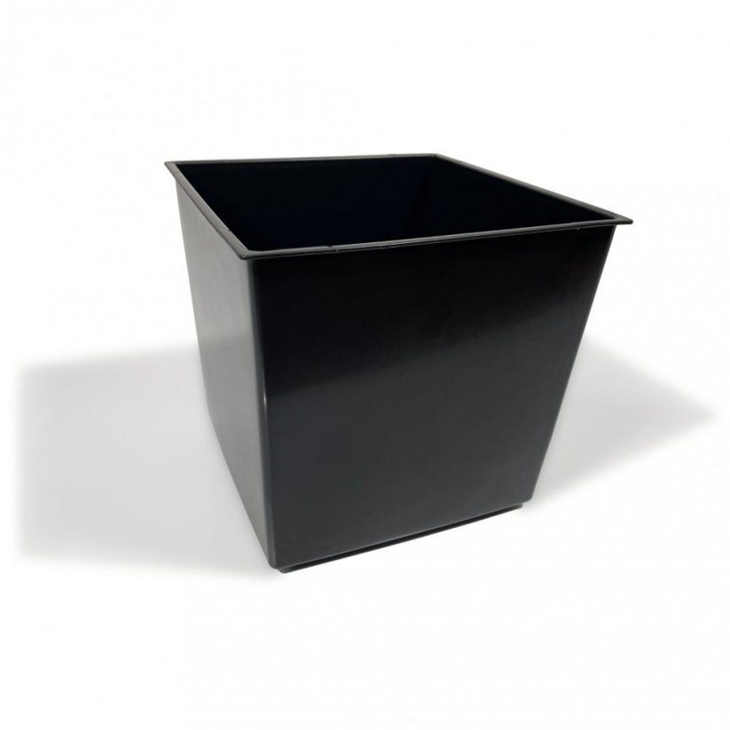 Mat in minimalističen kovinski lonček v črni barvi 22x22x40 cm