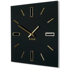 Orologio nero BRILLIANT 30 cm con accessori dorati