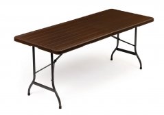  Tavolo da giardino pieghevole 180 cm - marrone con imitazione del legno