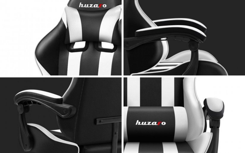 Kvalitetna kožna gaming stolica u crnoj i bijeloj boji FORCE 4.5