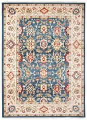Blauer Vintage-Teppich im orientalischen Stil