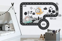 Dekoračná tapeta pre chlapcov do detskej izby autodráha 60 x 120 cm 