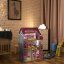 Casa delle bambole in legno con illuminazione a LED e mobili