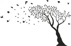 Adesivo murale per interni con motivo ad albero