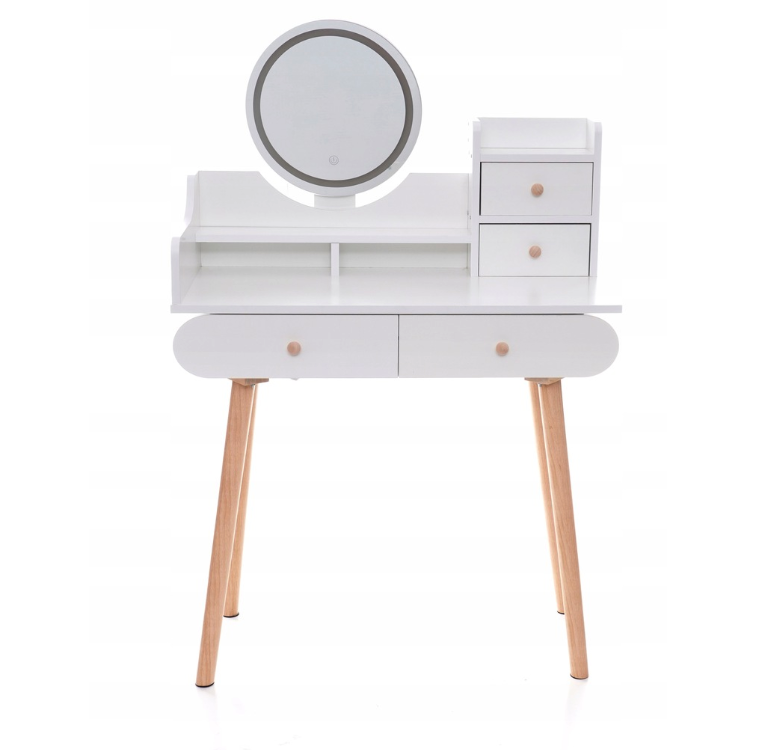 Elegantný toaletný stolík s LED svetlom v škandinávskom dizajne
