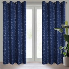 Elegáns függöny finom mintával - kék