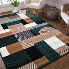 Szőnyeg ALFA geometrikus mintával - zöld