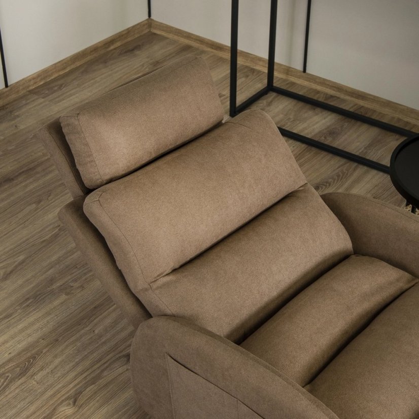 Rozkladacie kreslo s podnožkou HENRY – hnedé