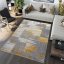 Moderner grauer Teppich für das Wohnzimmer mit Goldmotiv - Die Größe des Teppichs: Breite: 120 cm | Länge: 170 cm