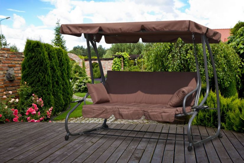 Dunkelbraune verstellbare Gartenschaukel