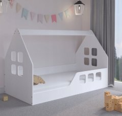 Детско легло Montessori house 160 x 80 cm бяло дясно