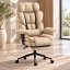HC-1037 ergonomikus irodai fotel lábtartóval – bézs szövet