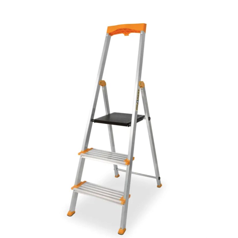 Aluminium-Leiter 3-stufig 150 kg - extra breite Stufen