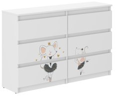 Komoda pre deti s myškou 77x30x140 cm