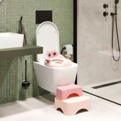 Gyermek WC-ülőke lépcsővel - rózsaszín