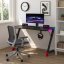 Čierny herný stôl, PC stôl s LED osvetlením RGB - Rozmer: Šírka: 140 cm