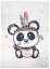 Emma Gyerekszőnyeg Cuki indián panda  - Méret: Szélesség: 160 cm | Hossz: 220 cm