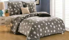 Sivé posteľné obliečky s motívom hviezdičiek
