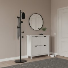 Stojanový vešiak REDA 174 cm – čierny kovový vešiak s mramorovou základňou