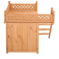 Casetta per gatti in legno 53,5 x 54,5 x 64,5 cm