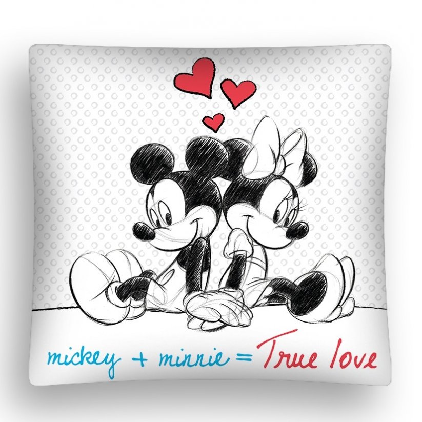 Mickey+Minnie detská obliečka na vankúš bielej farby