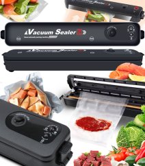 Vákuumfóliázó gép 90 W – élelmiszer-csomagoló + 10 vákuumzsák