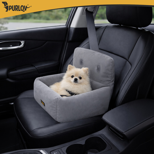 Avtosedež za psa in mačko - vodoodporna siva avtomobilska postelja