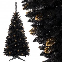 Crno božićno drvce sa zlatnim granama 180 cm
